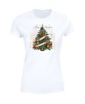 Koszulka damska Świąteczna Choinka ozdobiona złotem elegancka stylowa