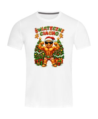 Koszulka męska Świąteczne Ciacho kulturysta przystojniak śmieszna na święta