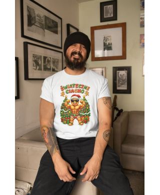 Koszulka męska Świąteczne Ciacho kulturysta przystojniak śmieszna na święta