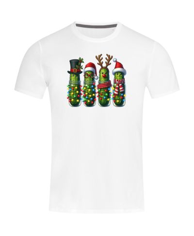 "Koszulka męska Świąteczna przebrane Ogórki świąteczne w słoikach "