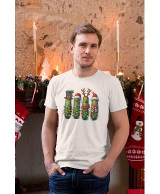 "Koszulka męska Świąteczna przebrane Ogórki świąteczne w słoikach "