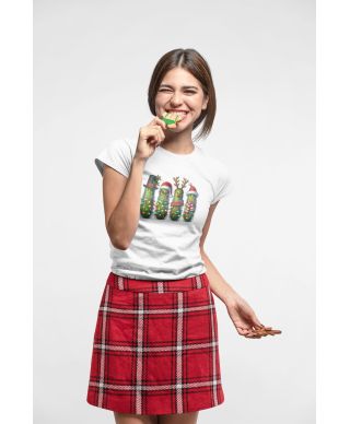 "Koszulka damska Świąteczna przebrane Ogórki świąteczne w słoikach "