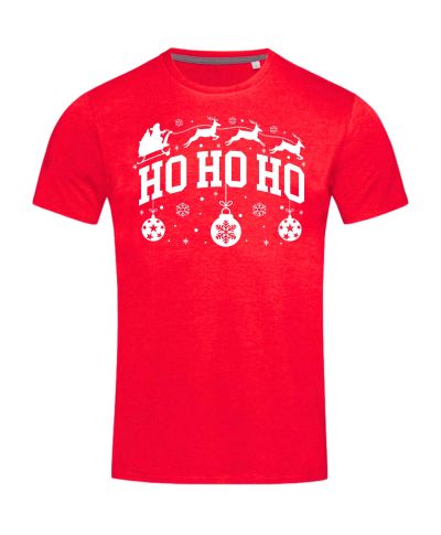 Koszulka męska Świąteczna HO HO HO w stylu klasycznym na co dzień renifery
