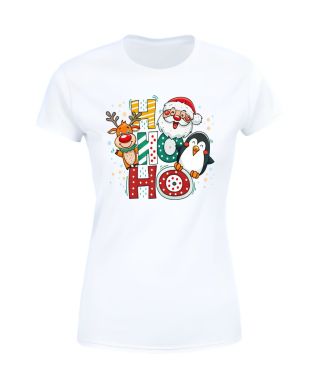 Koszulka damska świąteczna Mikołaj renifer HO HO HO pingwin święta styl