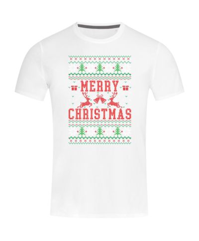 Koszulka męska Świąteczna Merry Christmas choinki ugly sweater