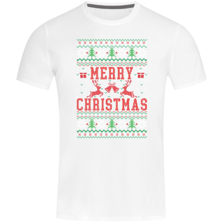 Koszulka męska Świąteczna Merry Christmas choinki ugly sweater