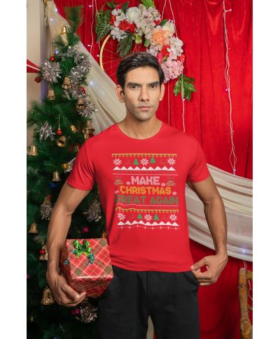 Koszulka męska Świąteczna ugly sweater Make Christmas Great Again