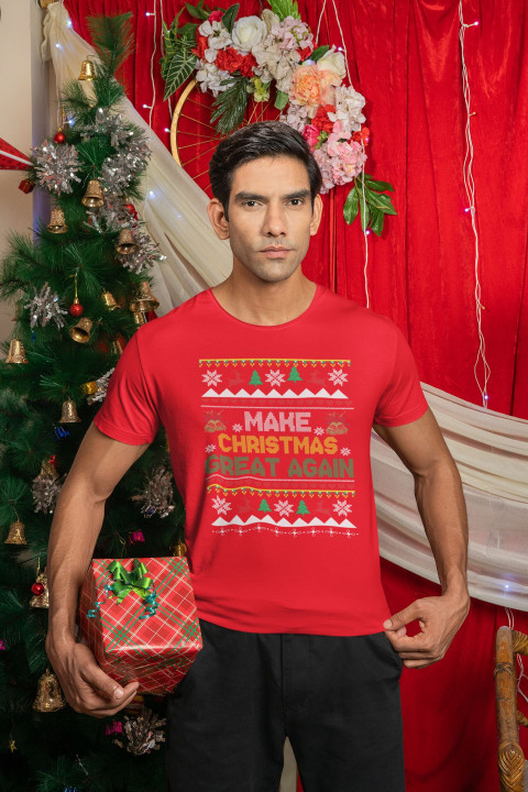 Koszulka męska Świąteczna ugly sweater Make Christmas Great Again — zdjęcie 2