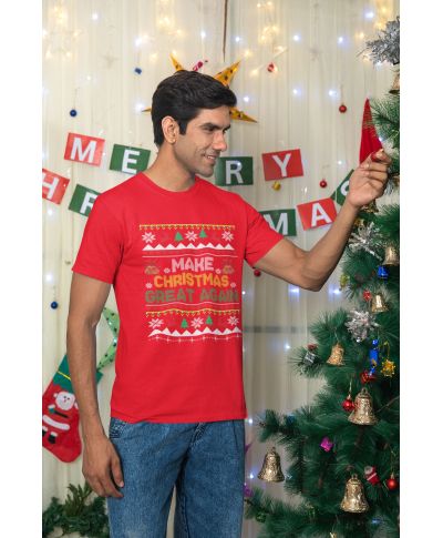 Koszulka męska Świąteczna ugly sweater Make Christmas Great Again