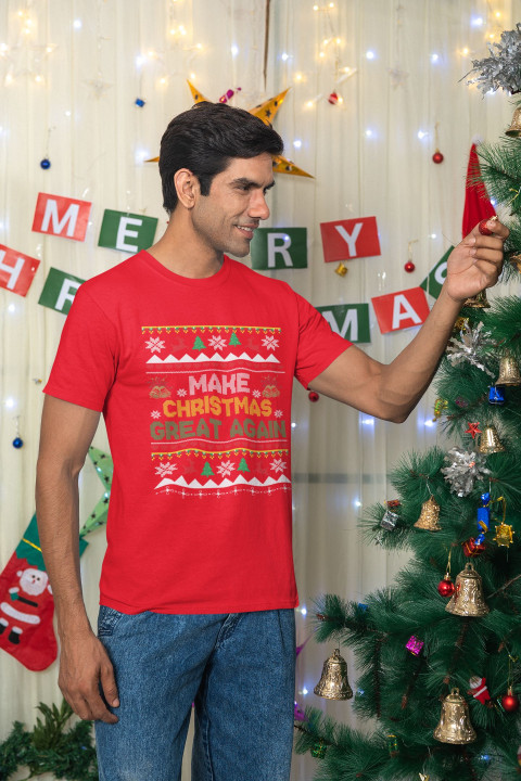 Koszulka męska Świąteczna ugly sweater Make Christmas Great Again — zdjęcie 3