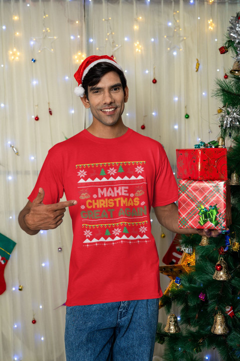 Koszulka męska Świąteczna ugly sweater Make Christmas Great Again — zdjęcie 4