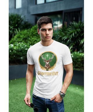 Koszulka męska Świąteczna Jeleń Krzyż Zielony Ozdobny złoto symbol złote