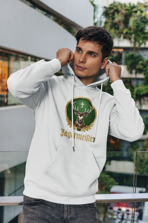 Bluza męska Świąteczna Jeleń Krzyż Zielony Ozdobny złoto symbol złote — zdjęcie 3