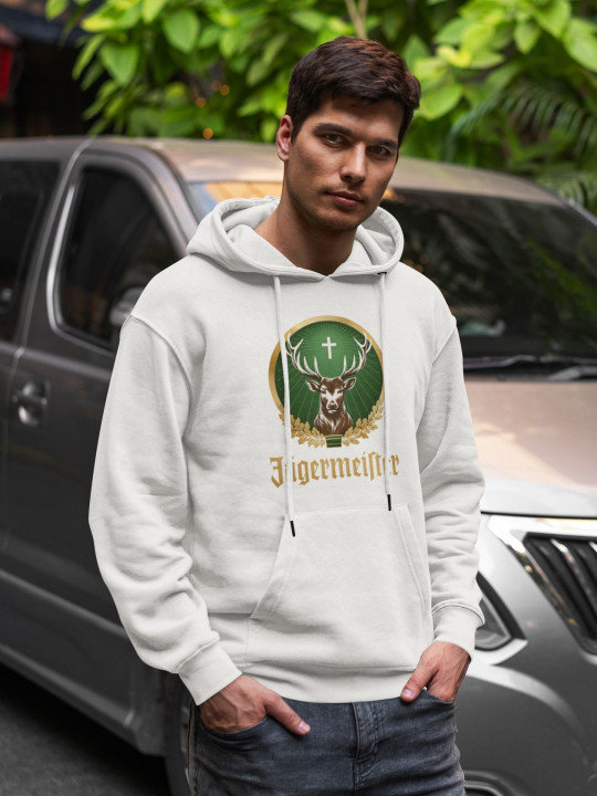 Bluza męska Świąteczna Jeleń Krzyż Zielony Ozdobny złoto symbol złote — zdjęcie 4