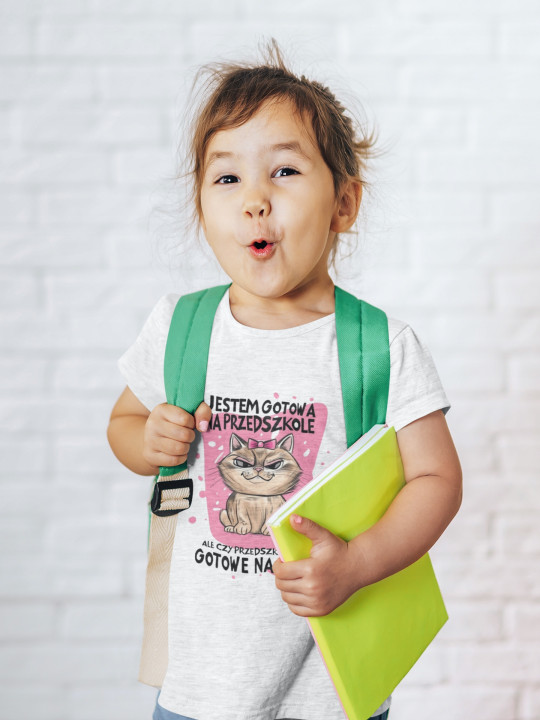 Koszulka dziecięca Jestem Gotowa na Przedszkole śmieszny t-shirt — zdjęcie 3
