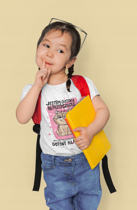 Koszulka dziecięca Jestem Gotowa na Przedszkole śmieszny t-shirt — zdjęcie 4