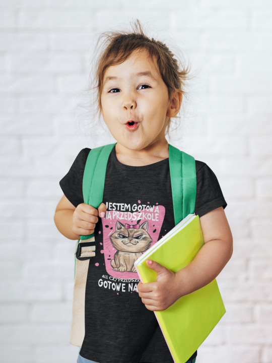 Koszulka dziecięca Jestem Gotowa na Przedszkole śmieszny t-shirt — zdjęcie 4