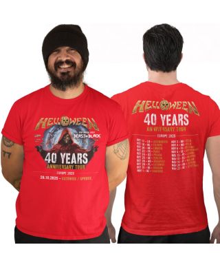 Koszulka męska na koncert zespołu Helloween 40 Years Tour 2025 Katowice