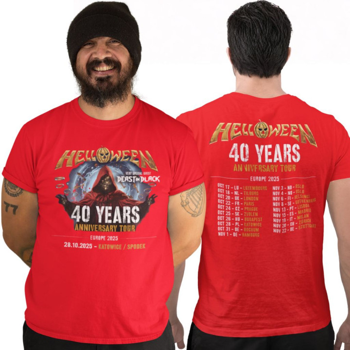 Koszulka męska na koncert zespołu Helloween 40 Years Tour 2025 Katowice