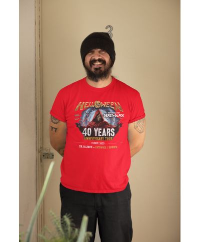Koszulka męska na koncert zespołu Helloween 40 Years Tour 2025 Katowice