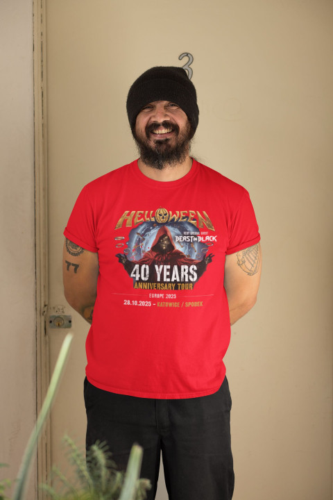 Koszulka męska na koncert zespołu Helloween 40 Years Tour 2025 Katowice — zdjęcie 3