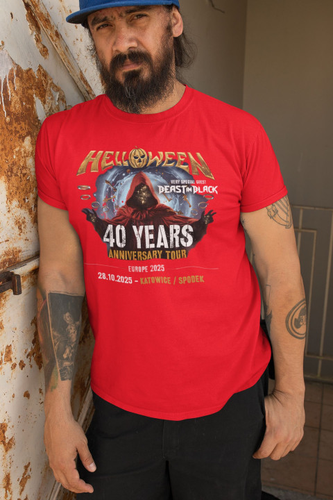 Koszulka męska na koncert zespołu Helloween 40 Years Tour 2025 Katowice — zdjęcie 4
