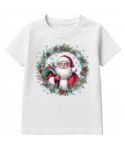 Koszulka dziecięca Świąteczna Mikołaj z wieńcem magia urok świąt