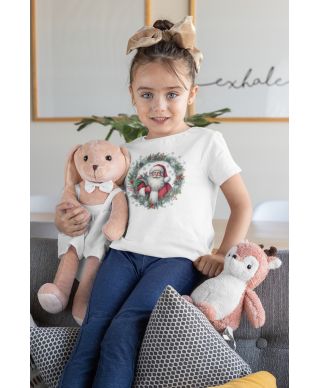 Koszulka dziecięca Świąteczna Mikołaj z wieńcem magia urok świąt