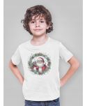 Koszulka dziecięca Świąteczna Mikołaj z wieńcem magia urok świąt