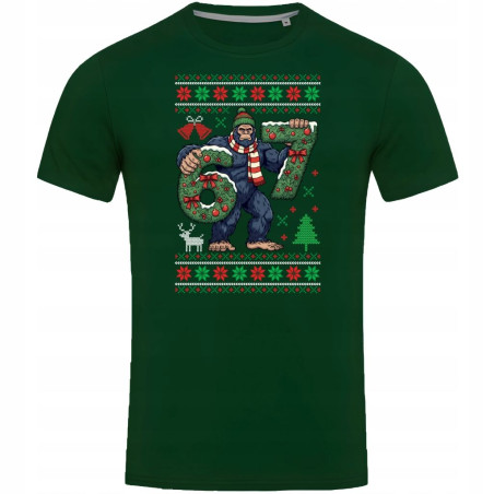 Koszulka męska Świąteczna śmieszna Yeti Six Seven 6 7 ugly sweater