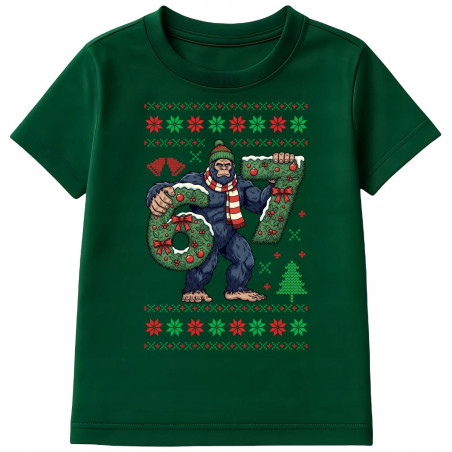 Koszulka dziecięca Świąteczna śmieszna Yeti Six Seven 6 7 ugly sweater