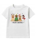 Koszulka dziecięca Świąteczna z pieskami świątecznymi Merry Woofmas