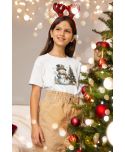 Koszulka dziecięca Świąteczna Bałwanek z choinką i prezentami zimowe święta