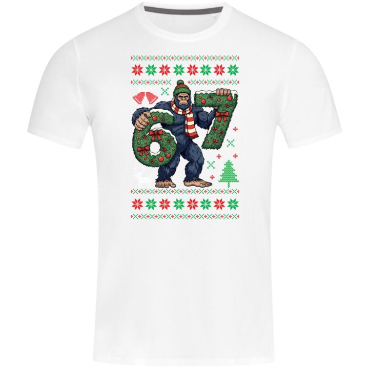Koszulka męska Świąteczna śmieszna Yeti Six Seven 6 7 ugly sweater