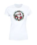 Koszulka damska Świąteczna Mikołaj z wieńcem magia urok świąt