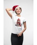 Koszulka damska Świąteczna kot w czapce prezent kotek zimowy święta
