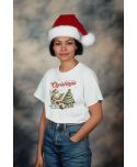 Koszulka damska Świąteczna Mikołaj Vintage Just waiting for Christmas