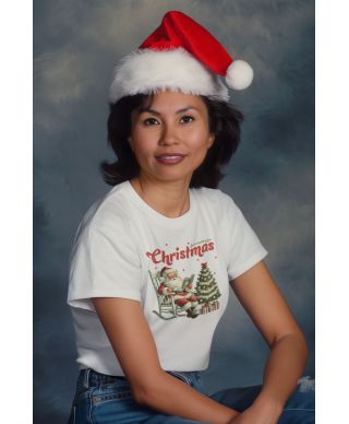 Koszulka damska Świąteczna Mikołaj Vintage Just waiting for Christmas