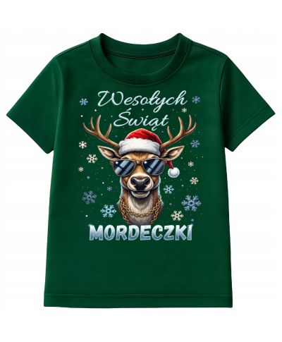 Koszulka dziecięca Świąteczna Wesołych Świąt Mordeczki śmieszna stylowa