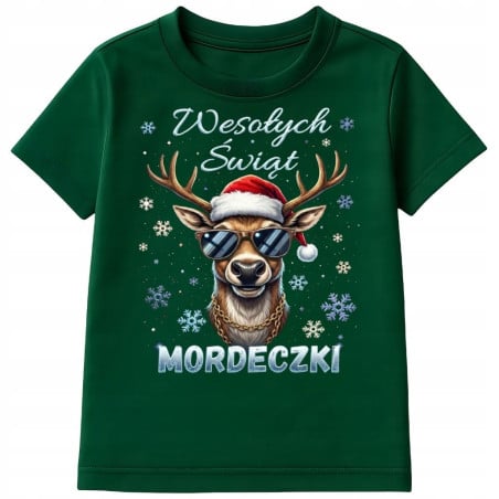 Koszulka dziecięca Świąteczna Wesołych Świąt Mordeczki śmieszna stylowa