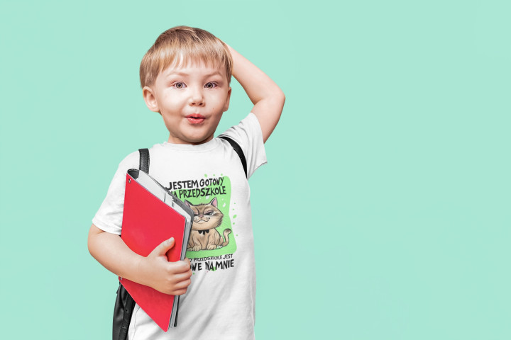 Koszulka dziecięca Jestem Gotowy na Przedszkole śmieszny t-shirt — zdjęcie 3