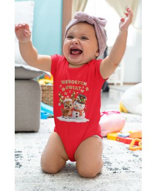 Body dziecięce Świąteczne renifer i bałwan Wesołych Świąt na święta prezent