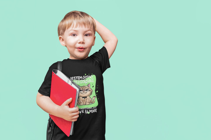 Koszulka dziecięca Jestem Gotowy na Przedszkole śmieszny t-shirt — zdjęcie 3