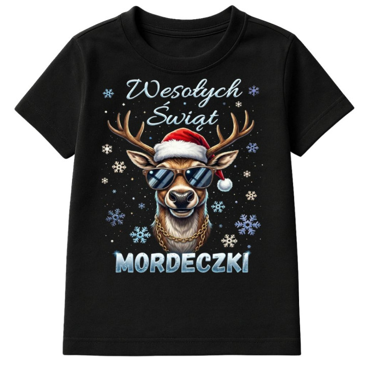 Koszulka dziecięca Świąteczna Wesołych Świąt Mordeczki śmieszna stylowa