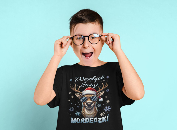 Koszulka dziecięca Świąteczna Wesołych Świąt Mordeczki śmieszna stylowa — zdjęcie 4
