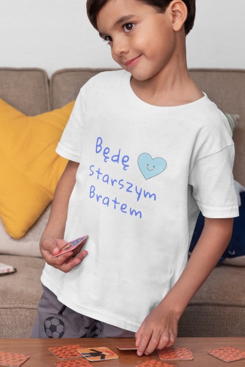 Koszulka dziecięca dla chłopca Będę Starszym Bratem uroczy t-shirt prezent — zdjęcie 2