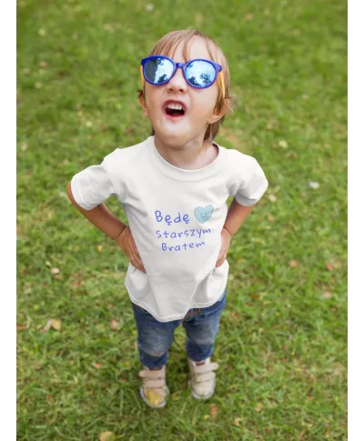 Koszulka dziecięca dla chłopca Będę Starszym Bratem uroczy t-shirt prezent