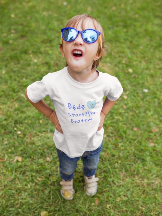 Koszulka dziecięca dla chłopca Będę Starszym Bratem uroczy t-shirt prezent — zdjęcie 5