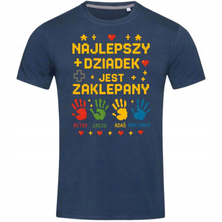 Koszulka męska Najlepszy Dziadek jest Zaklepany na Dzień Dziadka z Imionami — zdjęcie 2
