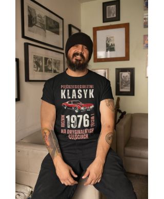 Koszulka męska prezent na 50 urodziny Klasyk na Oryginalnych Częściach 1976